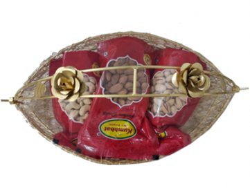 Golden Mesh Wired Dry Fruits Gift...